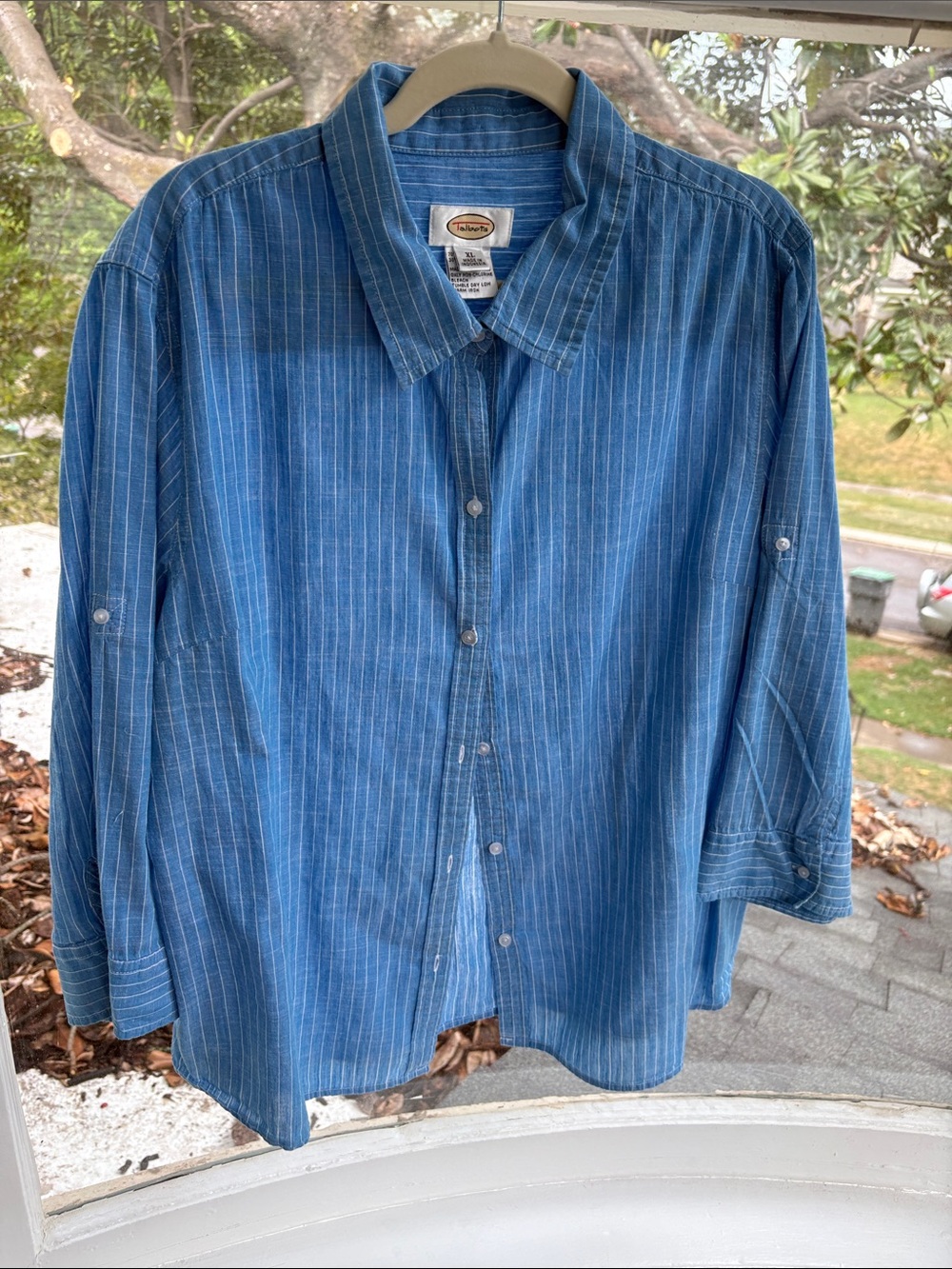 Talbots Blue Pinstripe Button-Down Shirt